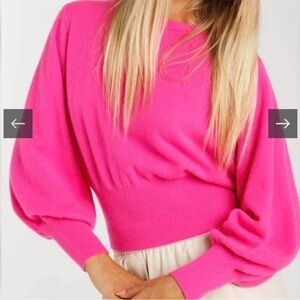 Crush. Sweater Prague Cashmere Ribbed Crewneck in Hot Pink